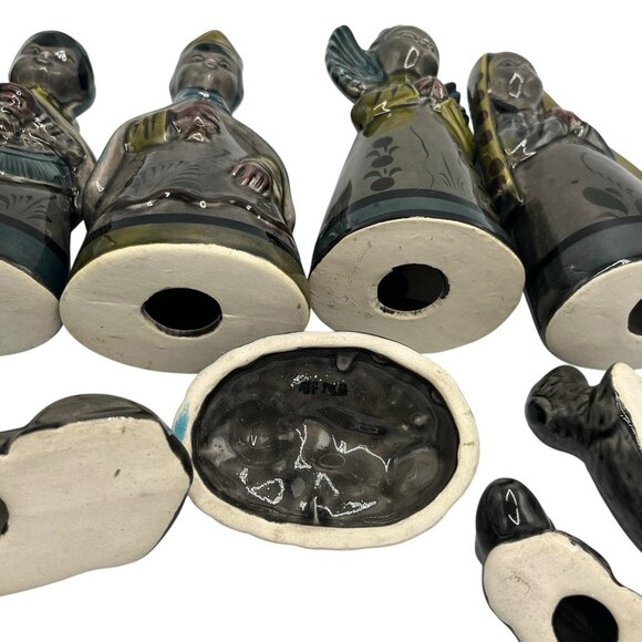 Vtg 11 Pc Artisan Painted Mexican Folk Art Clay Pottery Christmas Nativity Set - Picture 16 of 16